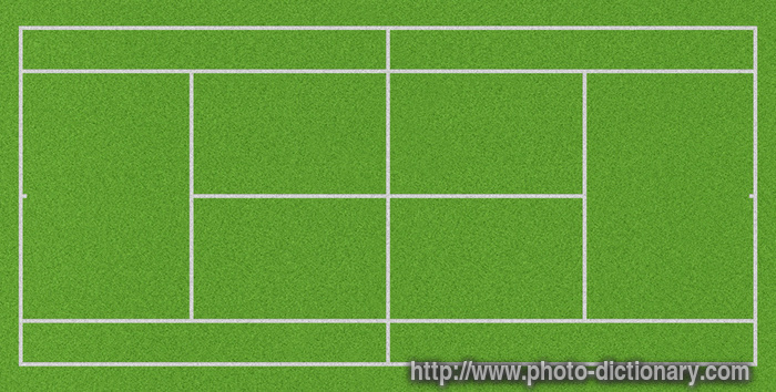 tennis court grass - photo/picture definition - tennis court grass word and phrase image