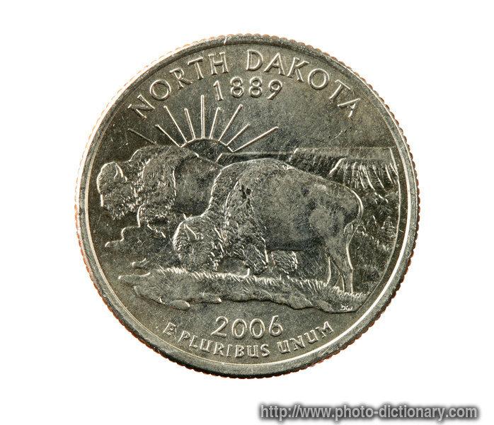 North Dakota state quarter coin - photo/picture definition - North Dakota state quarter coin word and phrase image