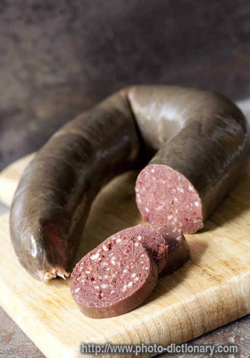 black pudding - photo/picture definition - black pudding word and phrase image