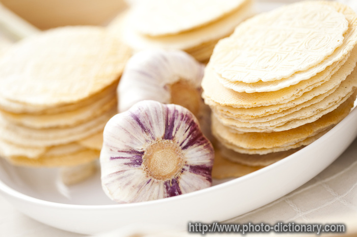 garlic wafles - photo/picture definition - garlic wafles word and phrase image