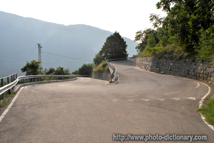 mountain road - photo/picture definition - mountain road word and phrase image