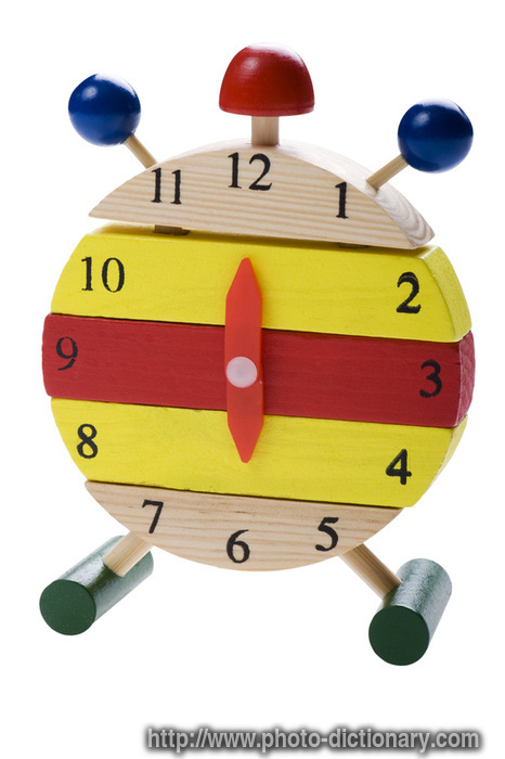 toy clock - photo/picture definition - toy clock word and phrase image