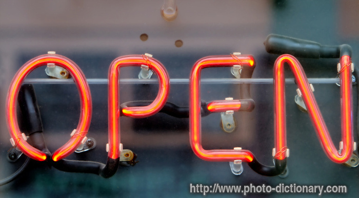open sign - photo/picture definition - open sign word and phrase image