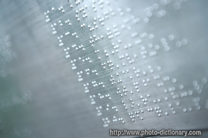 Braille page - photo/picture definition - Braille page word and phrase image