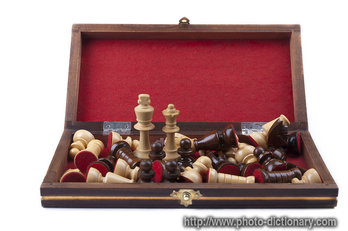 wooden chess game box - photo/picture definition - wooden chess game box word and phrase image