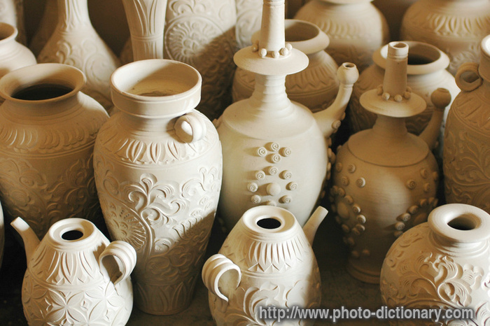 pottery jugs - photo/picture definition - pottery jugs word and phrase image