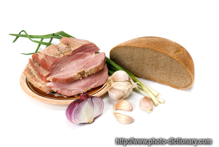 lard and bread - photo/picture definition - lard and bread word and phrase image