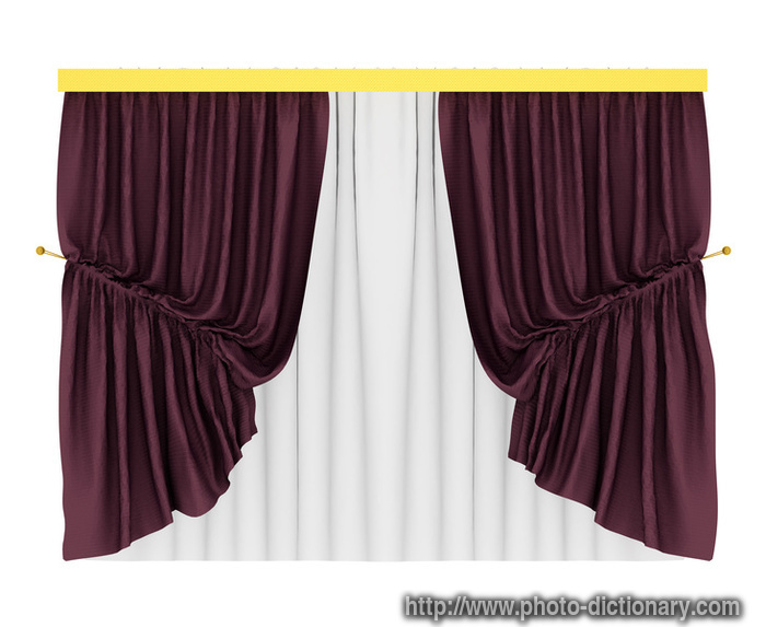 tracery textile curtain - photo/picture definition at Photo Dictionary