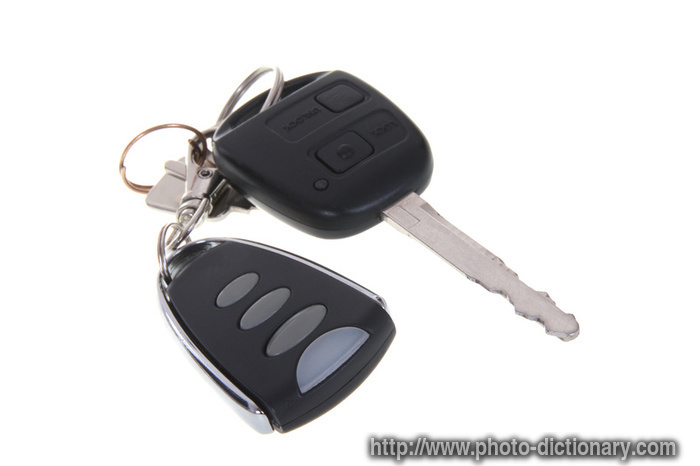car key with remote control - photo/picture definition - car key with remote control word and phrase image
