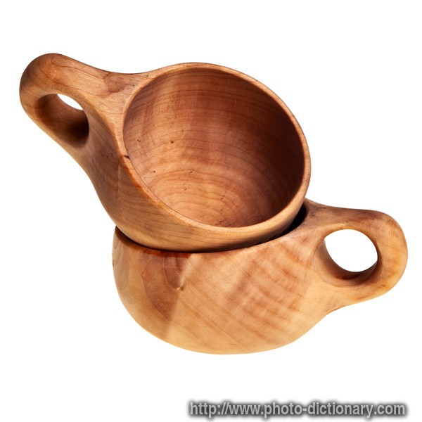 Finnish wooden cups - photo/picture definition - Finnish wooden cups word and phrase image