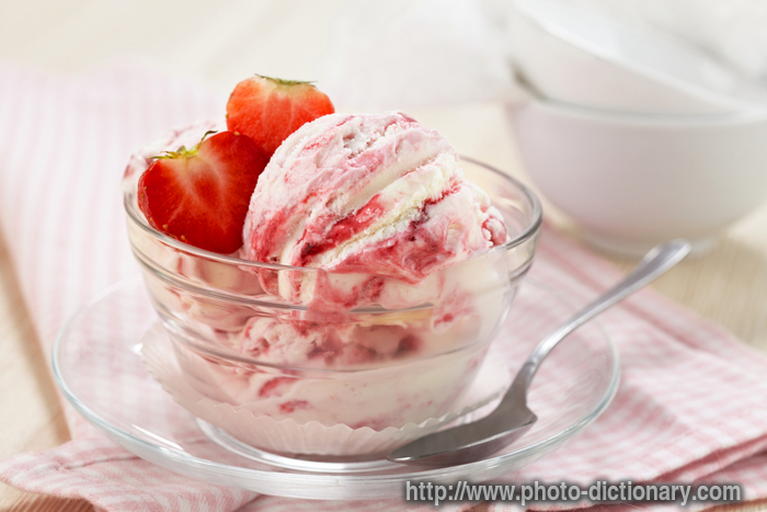 strawberry ice-cream - photo/picture definition - strawberry ice-cream word and phrase image