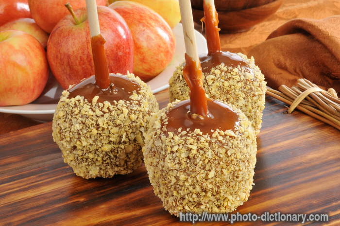 caramel apples - photo/picture definition - caramel apples word and phrase image