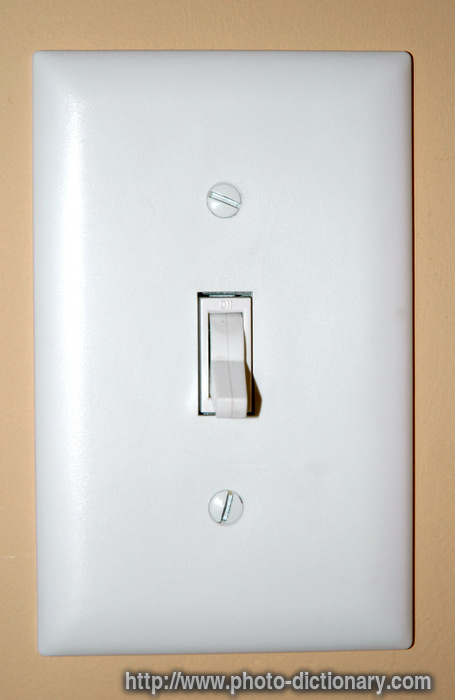 light switch - photo/picture definition - light switch word and phrase image