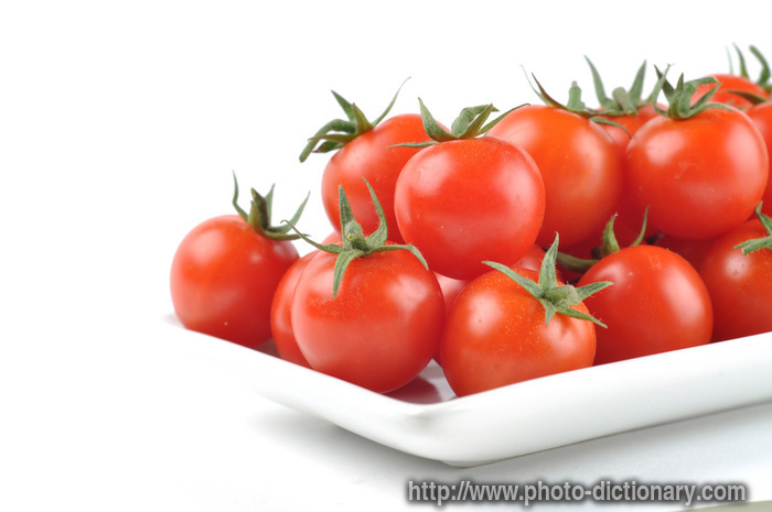cherry tomato - photo/picture definition - cherry tomato word and phrase image