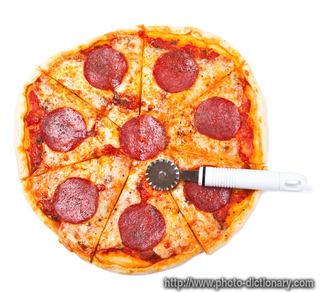 salami pizza photo/picture definition at Photo Dictionary salami