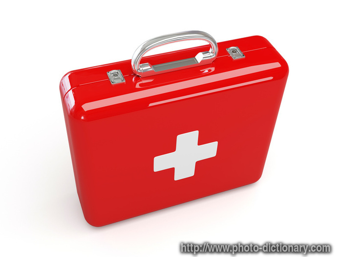 first aid kit - photo/picture definition - first aid kit word and phrase image