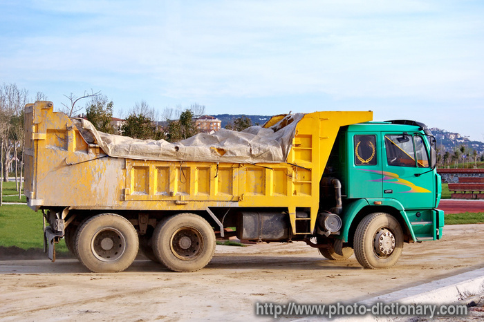 Dump truck photo picture definition Dump truck word and phrase image