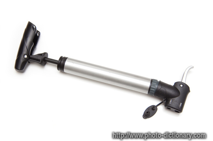 bicycle pump - photo/picture definition - bicycle pump word and phrase image