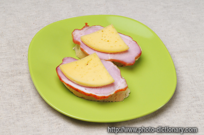 cheese and ham sandwich - photo/picture definition - cheese and ham sandwich word and phrase image