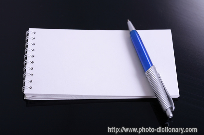 notepad - photo/picture definition - notepad word and phrase image