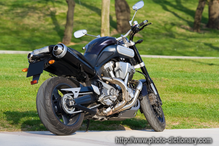 black motorcycle - photo/picture definition - black motorcycle word and phrase image