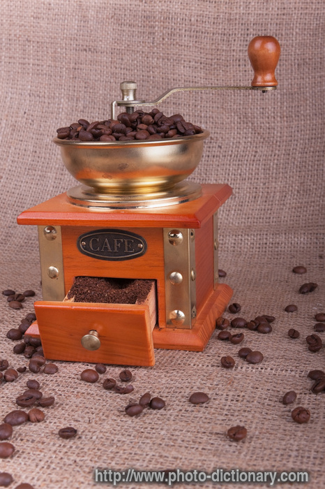 coffee grinder - photo/picture definition - coffee grinder word and phrase image