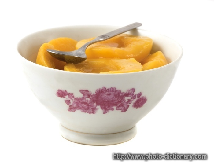 halved peaches - photo/picture definition - halved peaches word and phrase image