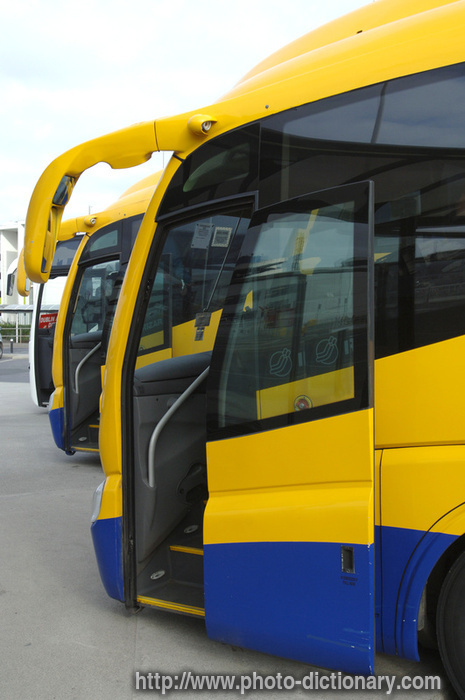 yellow coaches - photo/picture definition - yellow coaches word and phrase image