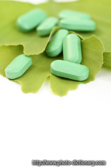 ginko pills - photo/picture definition - ginko pills word and phrase image