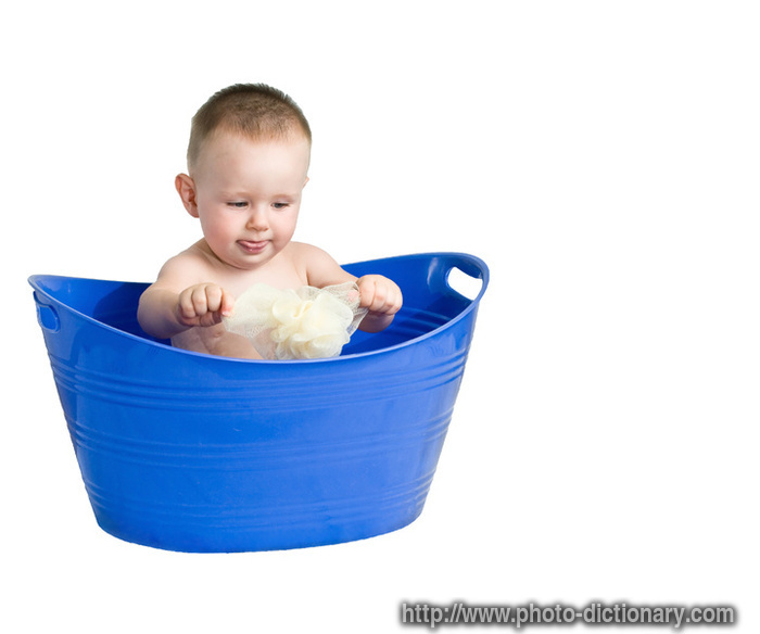 baby bath - photo/picture definition - baby bath word and phrase image