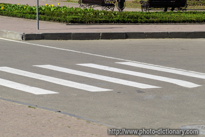 pedestrian crossing - photo/picture definition - pedestrian crossing word and phrase image