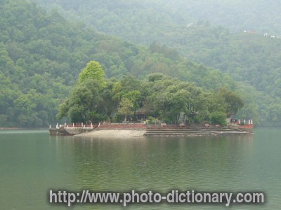 Lake Phewa, Nepal - photo/picture definition - Lake Phewa, Nepal word and phrase image