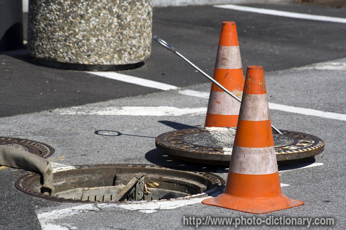 open manhole - photo/picture definition - open manhole word and phrase image