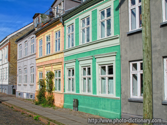 Danish houses - photo/picture definition - Danish houses word and phrase image