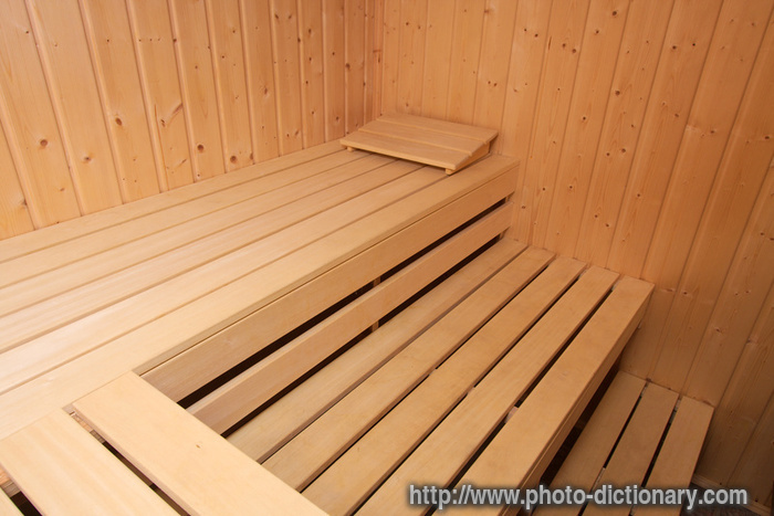 wooden sauna - photo/picture definition - wooden sauna word and phrase image