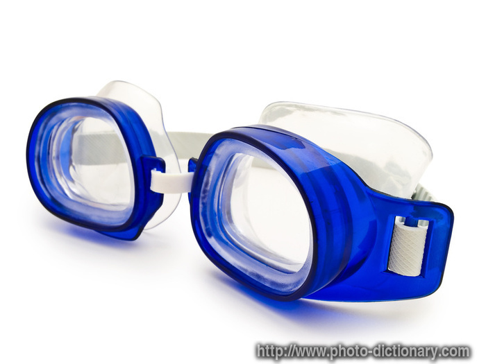swimming glasses - photo/picture definition - swimming glasses word and phrase image