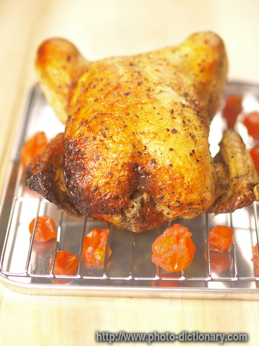 roast chicken - photo/picture definition - roast chicken word and phrase image