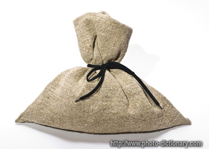 laced sack - photo/picture definition - laced sack word and phrase image