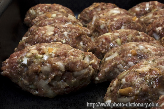 meat rissoles - photo/picture definition - meat rissoles word and phrase image