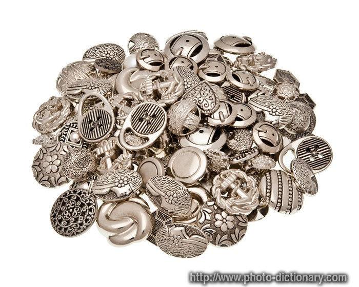 metal buttons - photo/picture definition - metal buttons word and phrase image