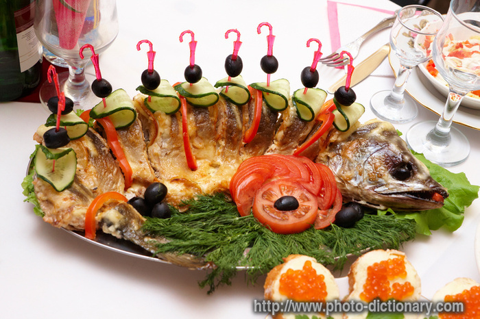 roast fish - photo/picture definition - roast fish word and phrase image