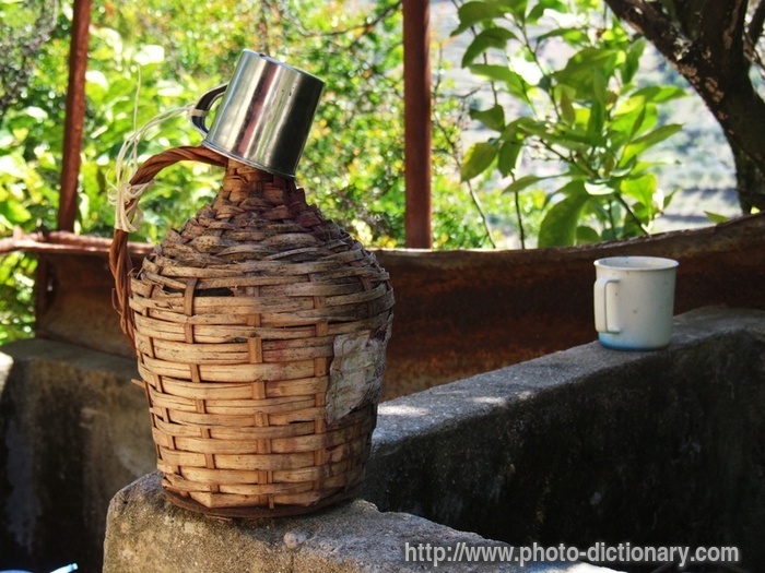 wicker jug - photo/picture definition - wicker jug word and phrase image