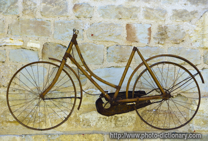 old bicycle - photo/picture definition - old bicycle word and phrase image