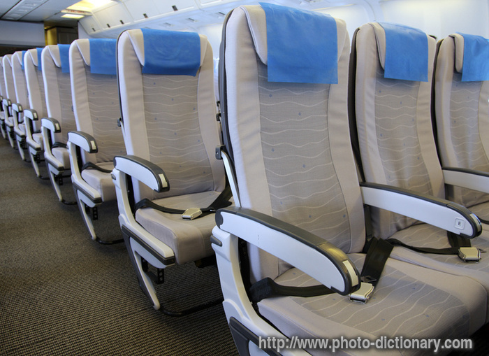 airplane interior - photo/picture definition - airplane interior word and phrase image