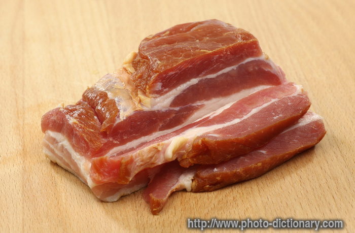fresh bacon - photo/picture definition - fresh bacon word and phrase image
