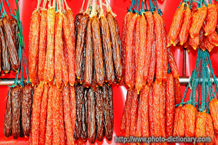 chinese sausages - photo/picture definition - chinese sausages word and phrase image