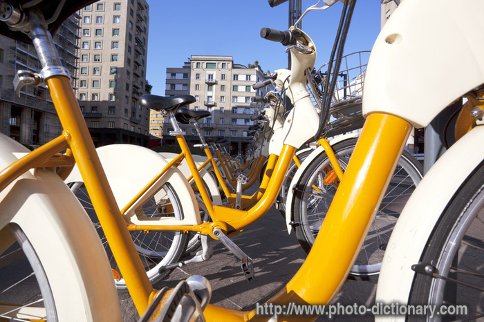bikes for rent - photo/picture definition - bikes for rent word and phrase image