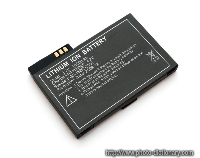 lithium ion battery - photo/picture definition - lithium ion battery word and phrase image
