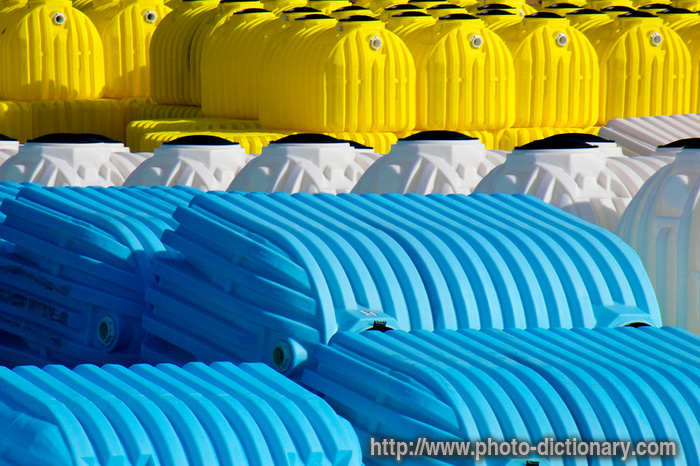 plastic tanks - photo/picture definition - plastic tanks word and phrase image