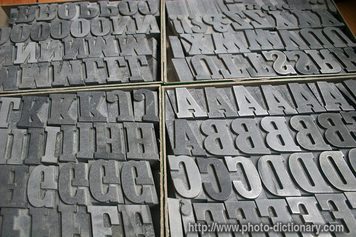 printing letters - photo/picture definition - printing letters word and phrase image